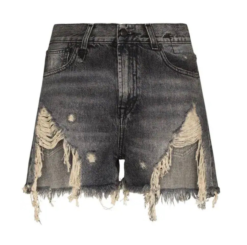 R13
Shredded Slouch Denim Shorts