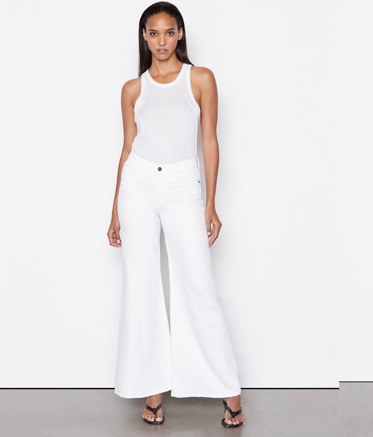 FRAME - Le Palazzo Wide-Leg Denim in Blanc