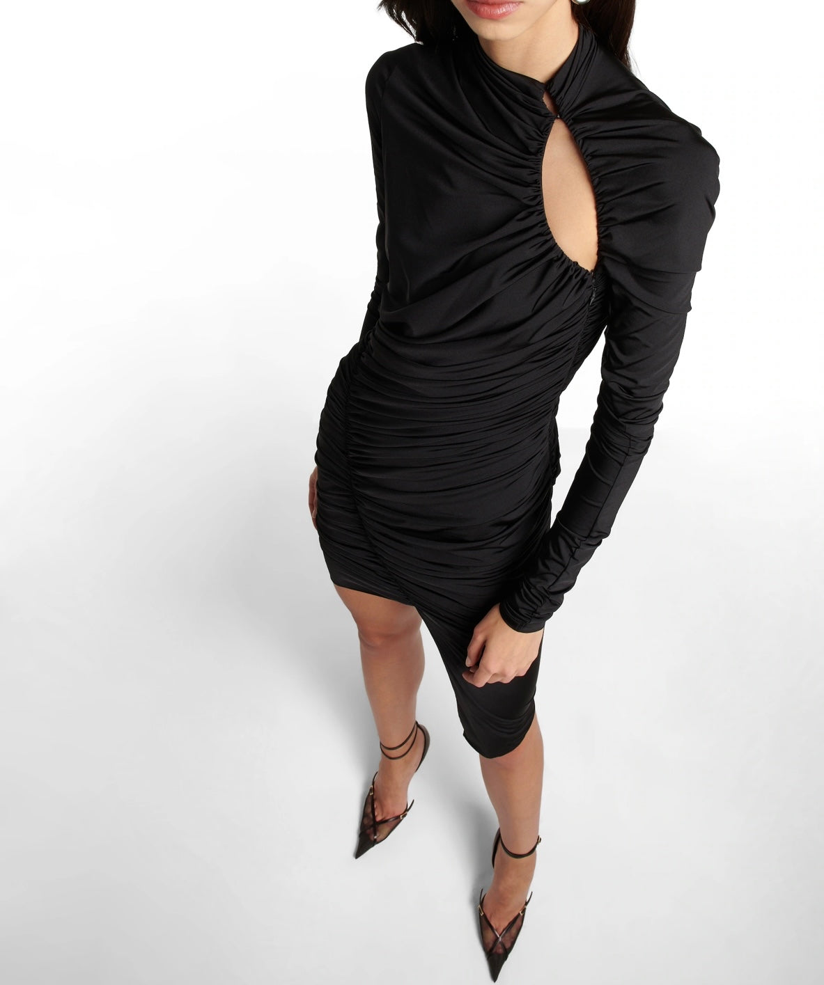 MUGLER
Ruched cutout minidress