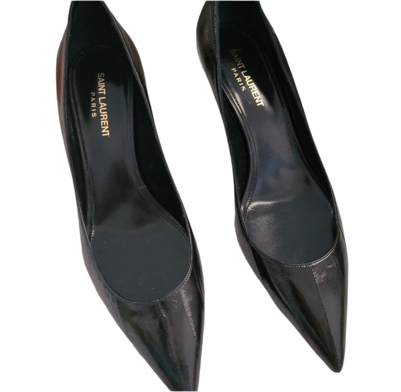 Saint Laurent - Black Leather Kitten Pumps