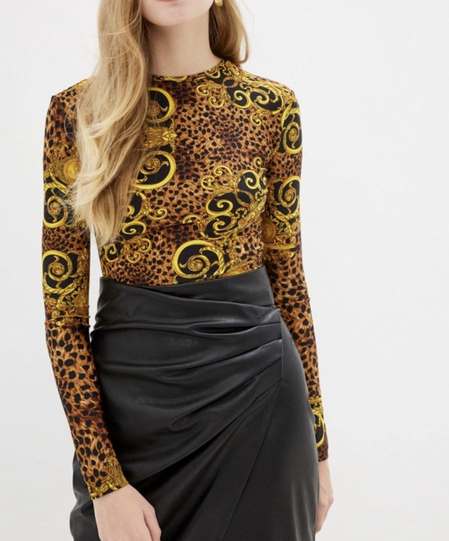 Versace Jeans Couture Leopard and Baroque Print Bodysuit