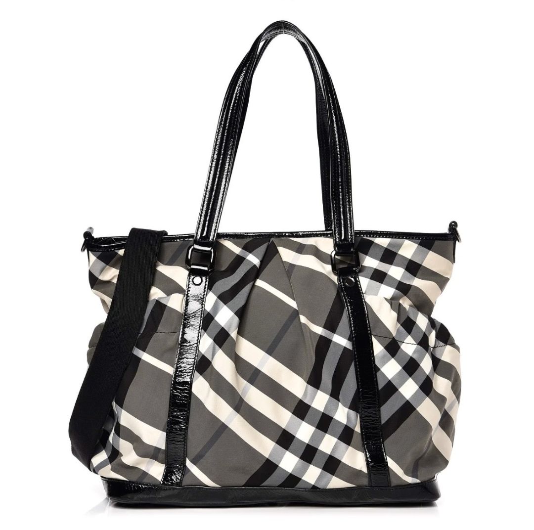 Burberry Plaid Nylon Diaper Bag
