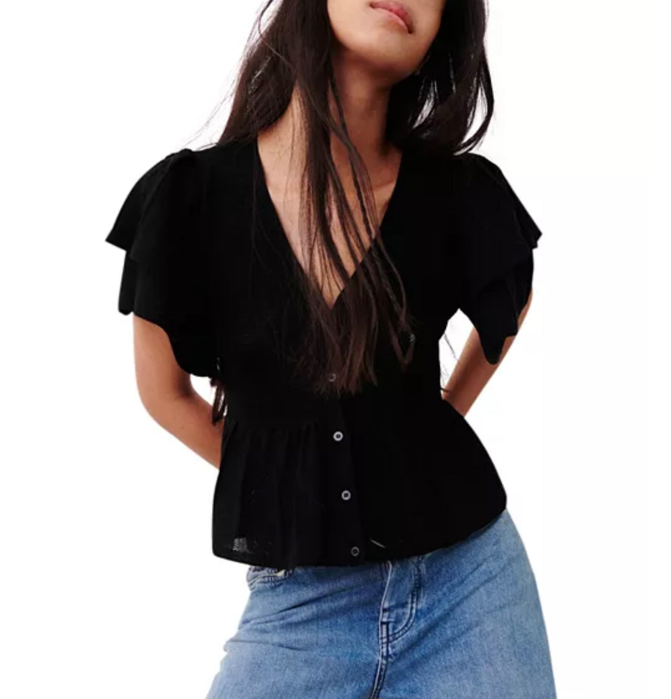 ba&sh
Acacio Pointelle Cardigan Top