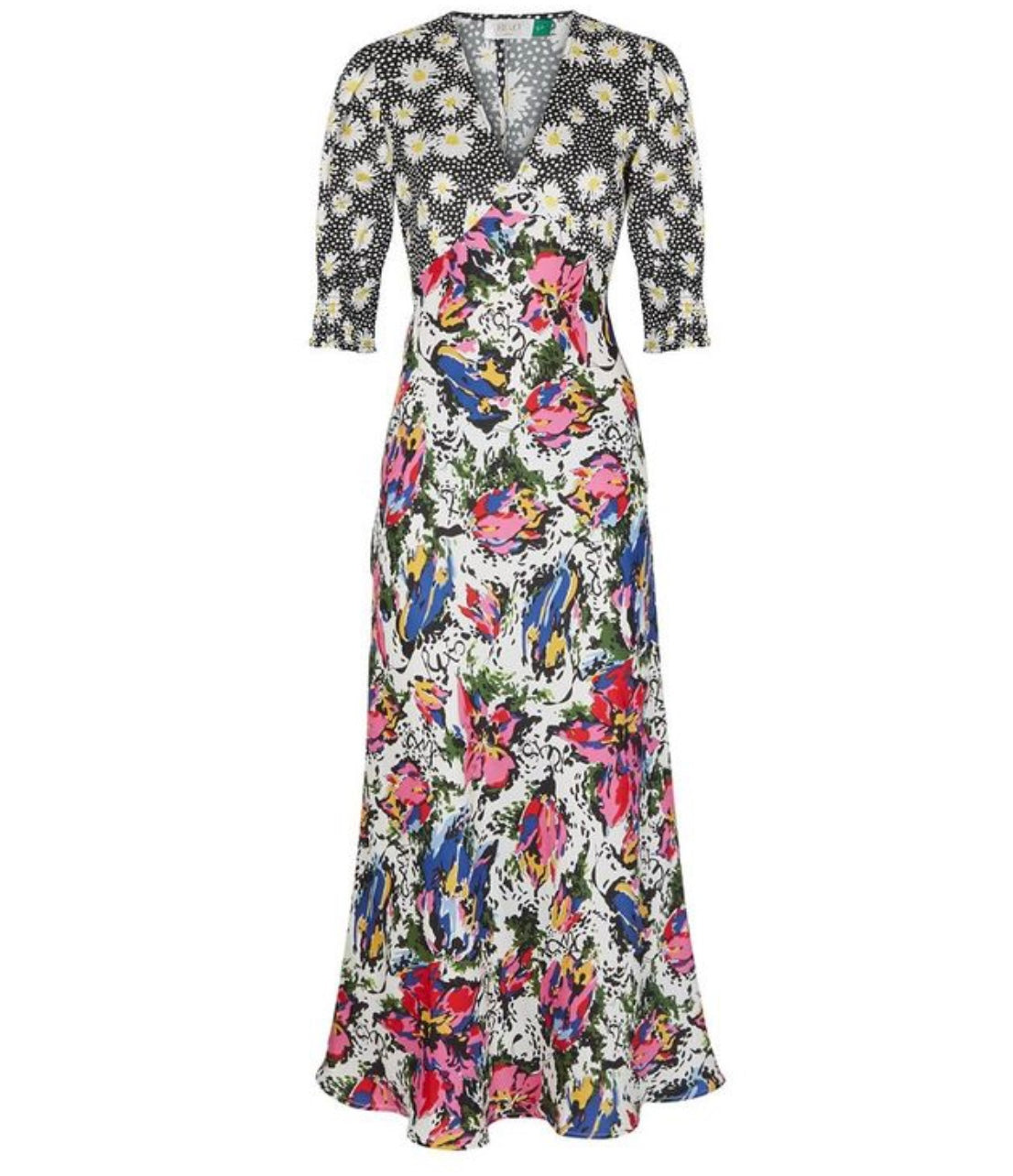 RIXO - ZAIDE MIXED PRINT DRESS