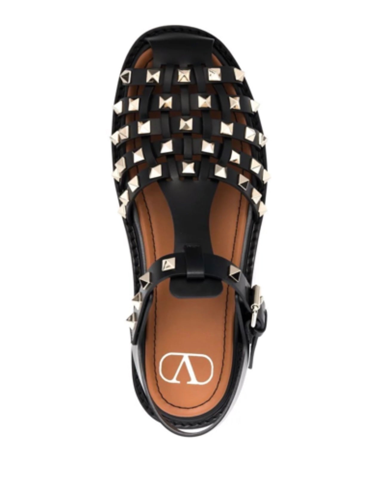 サンダル VALENTINO GARAVANI BLACK LEATHER FISHERMAN SANDALS Vlogo Signature Calfskin Fisherman Sandal 20mm for Woman in