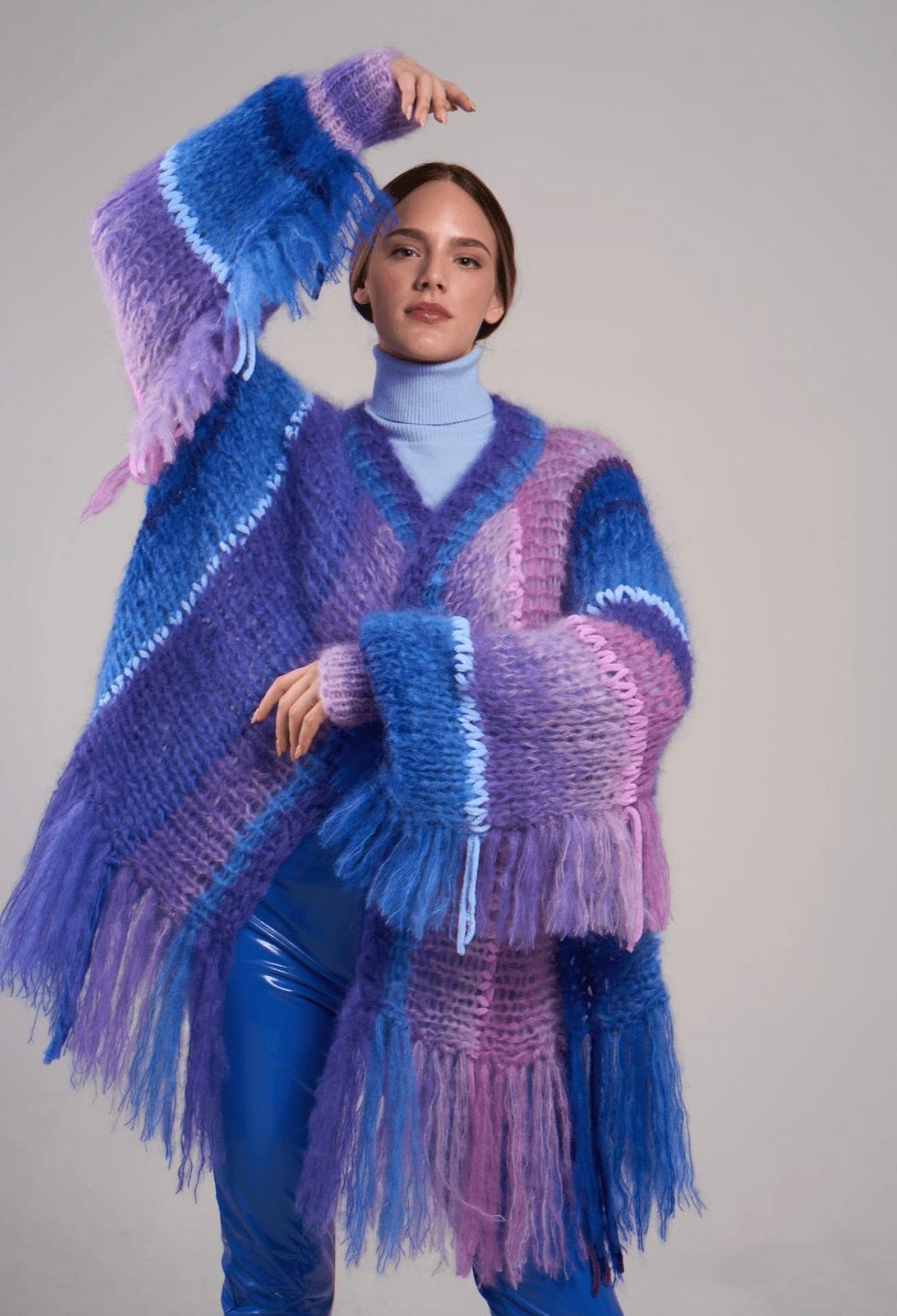 MARIDRUNA- CHIC FRINGE LONG CARDIGAN