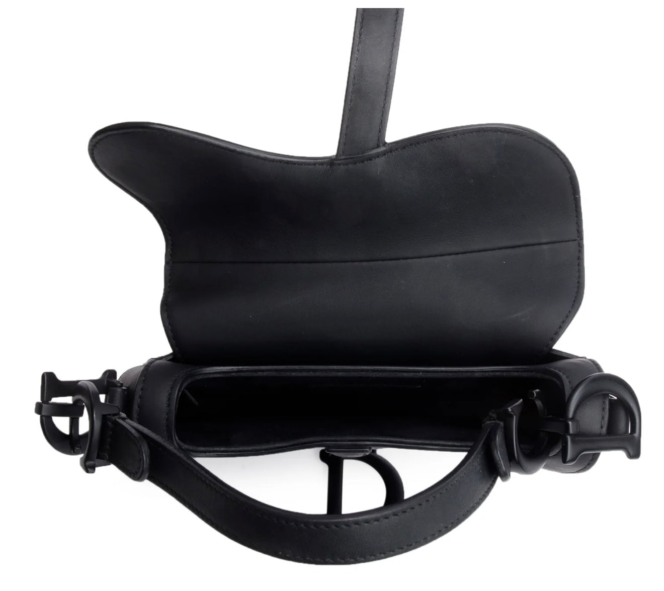 CHRISTIAN DIOR
Black Ultramatte Calfskin Leather Saddle Bag