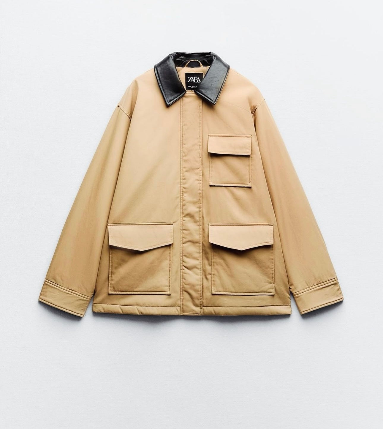 ZARA Contrast Barn Puffer Jacket