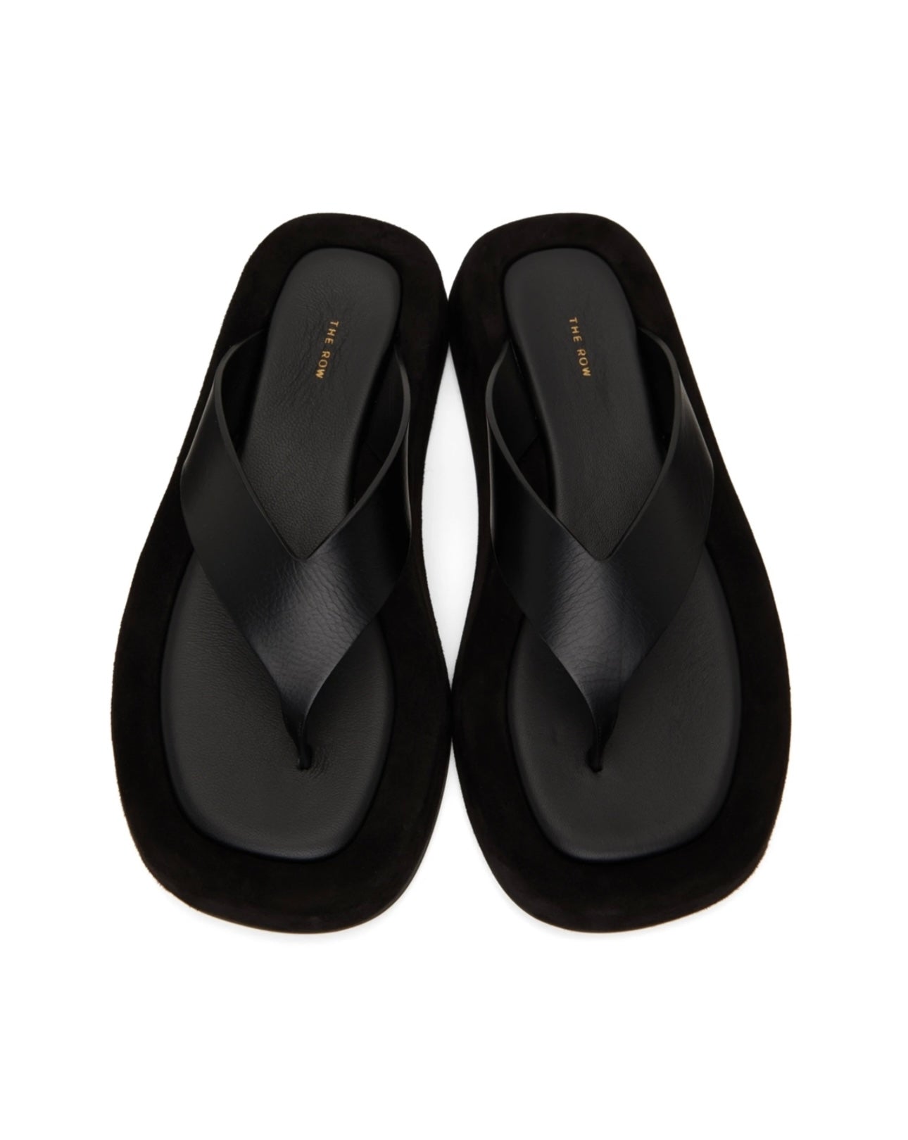 THE ROW
Ginza leather and suede platform flip flops