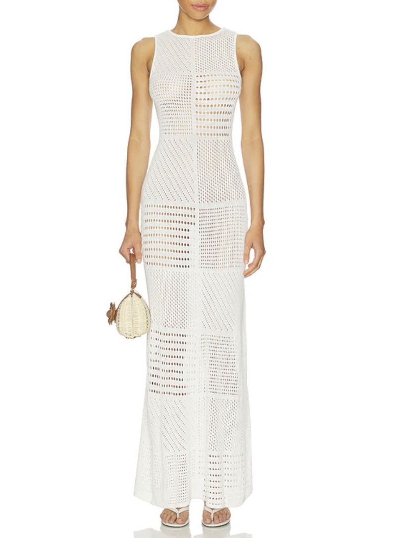 Solid & Striped Ivory Crochet Maxi Dress
