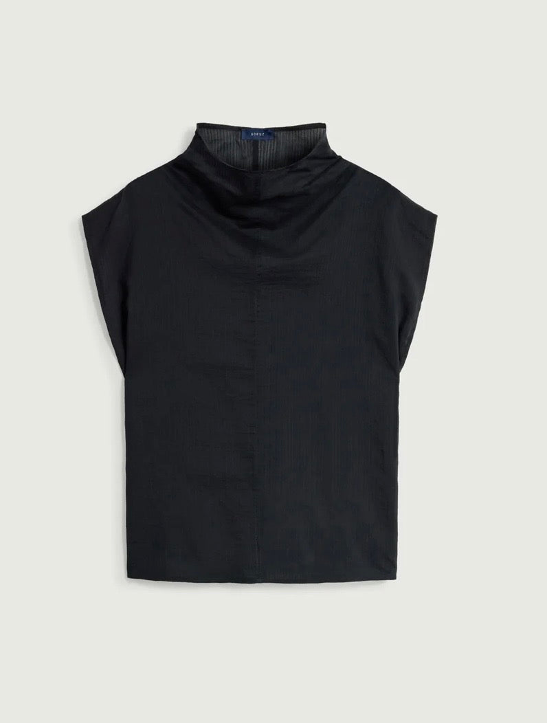 Soeur Sleeveless cotton and silk blouse