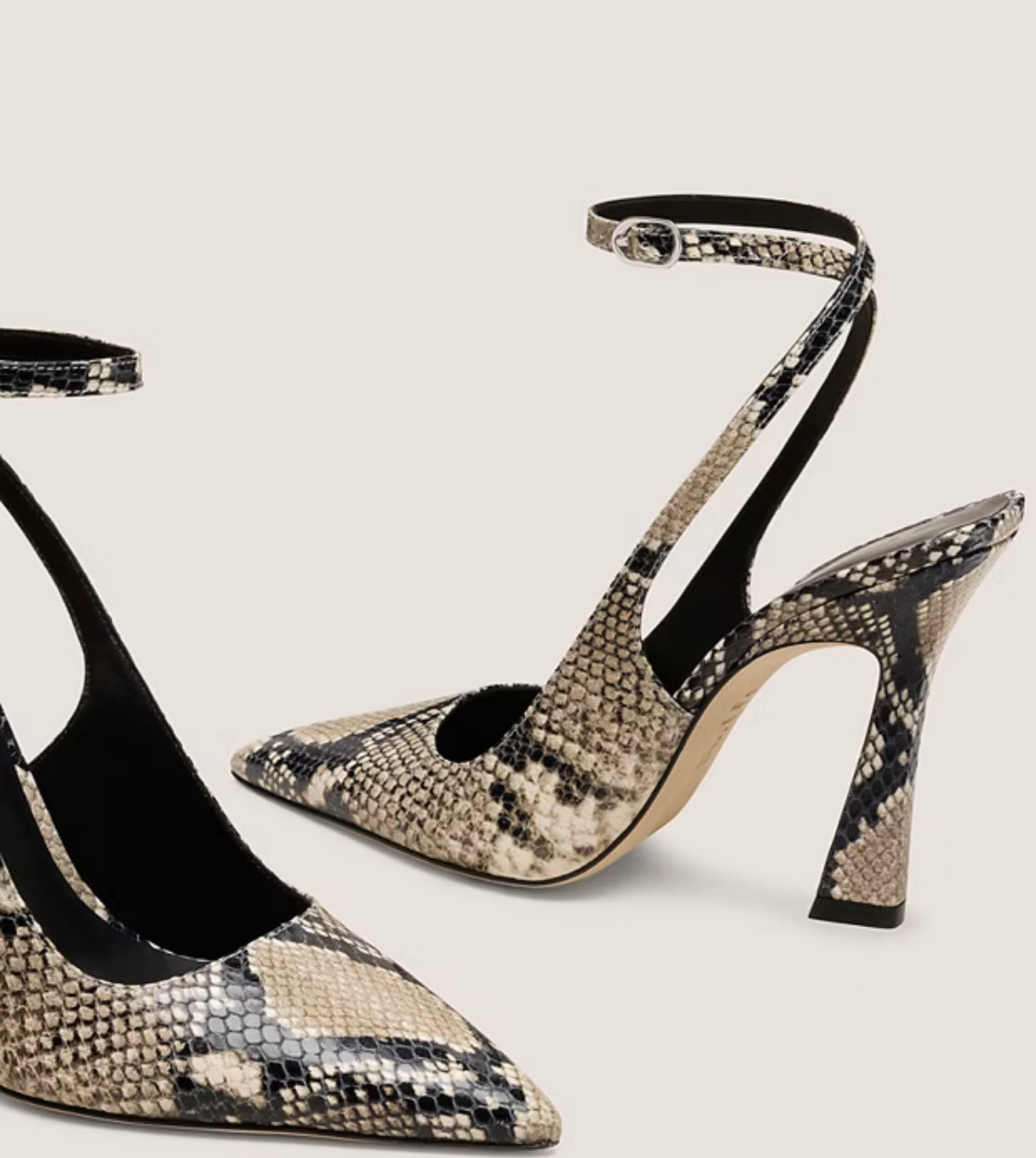 Stuart Weitzman Vinnie 100 Strap Pumps in Classic Snake