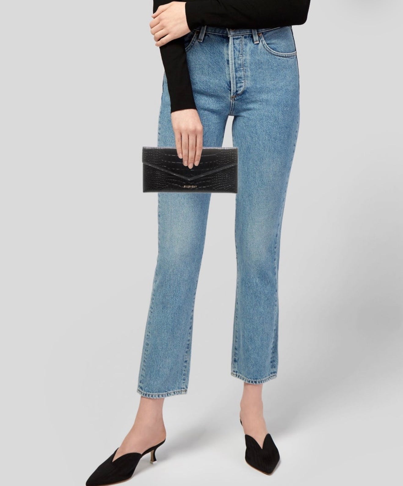 GIVENCHY embossed leather clutch