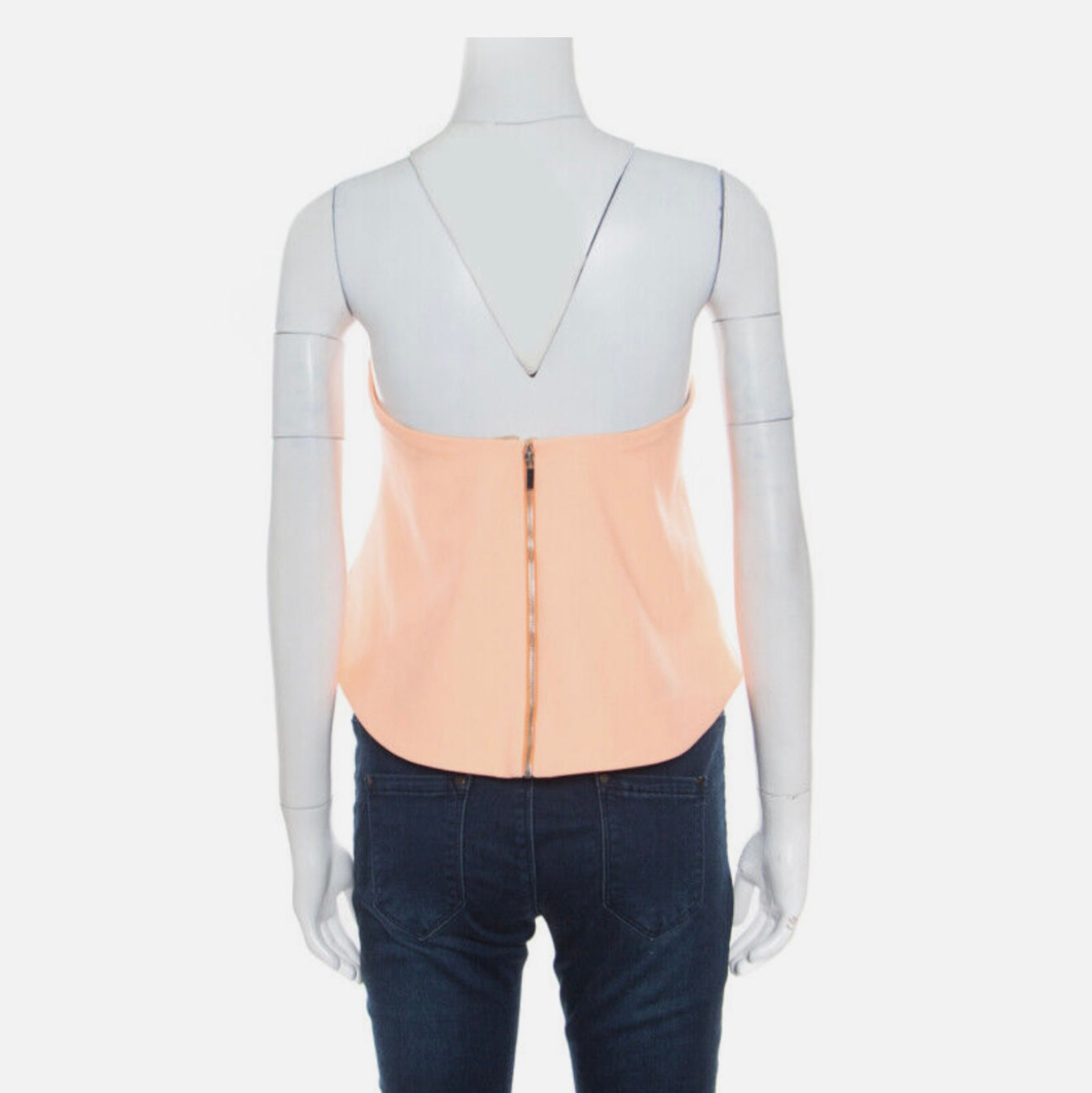 Elizabeth & James Sunwashed Orange Ponte Knit Strapless Addilyn Crop Top