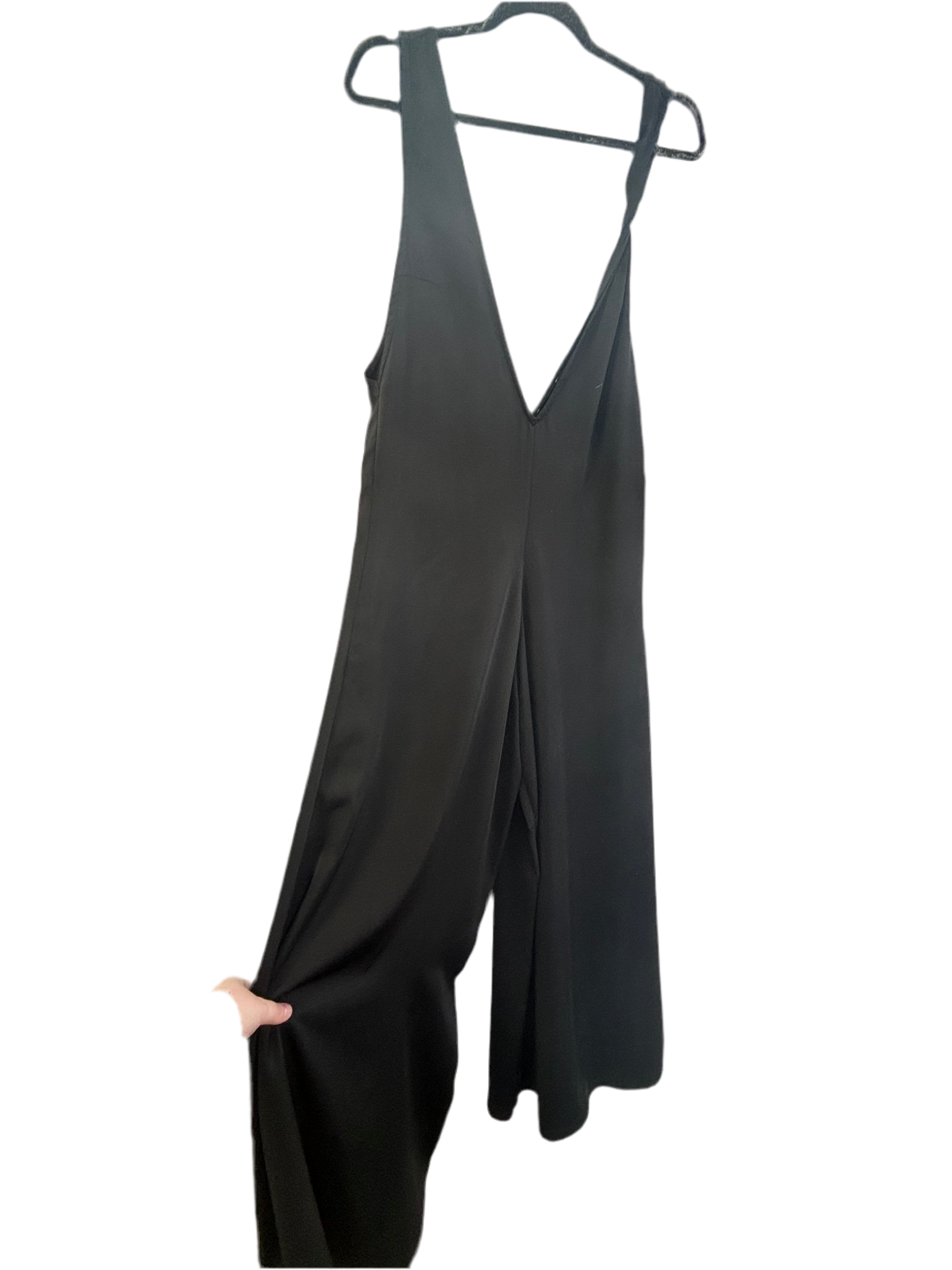 SISSY CHRISTIDOU black silk jumpsuit