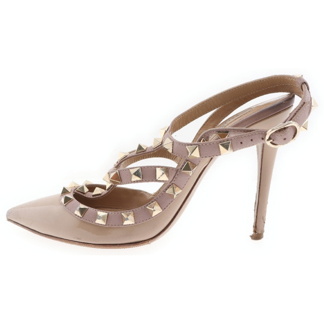 VALENTINO beige caged rockstud pumps