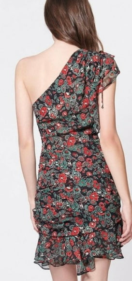 Veronica Beard One Shoulder Floral Mini Dress