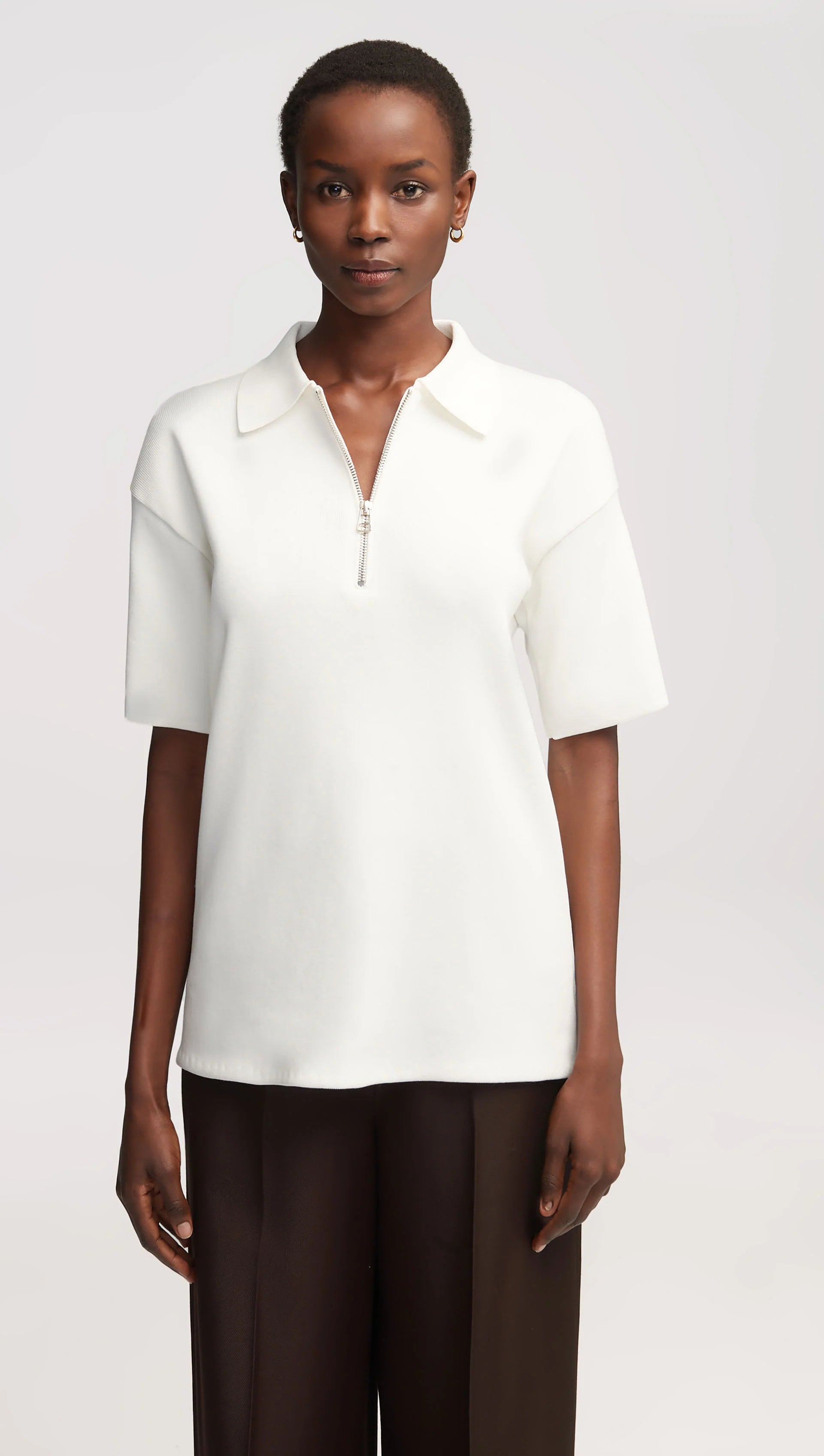 ARGENT collared zip top