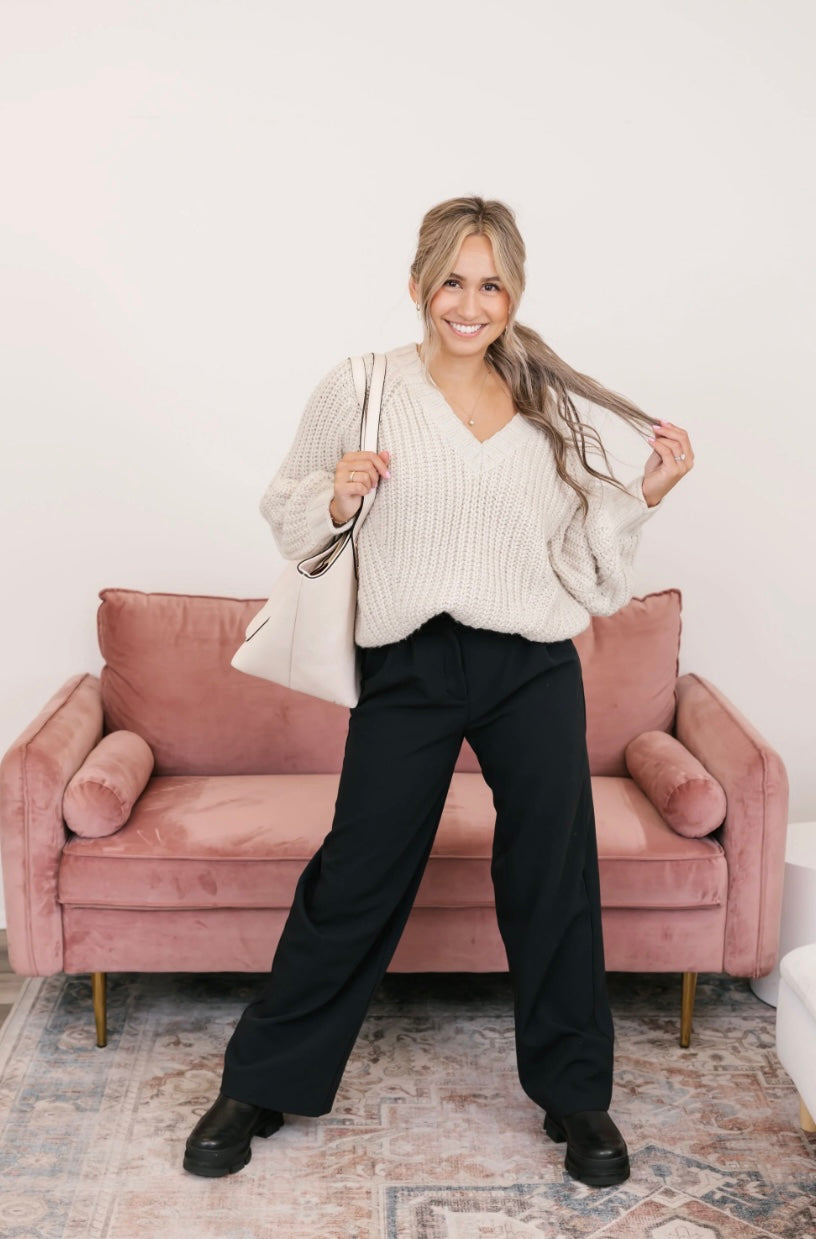 SMASH & TEES - HARPER WIDE LEG PANT II IN MIDNIGHT BLACK