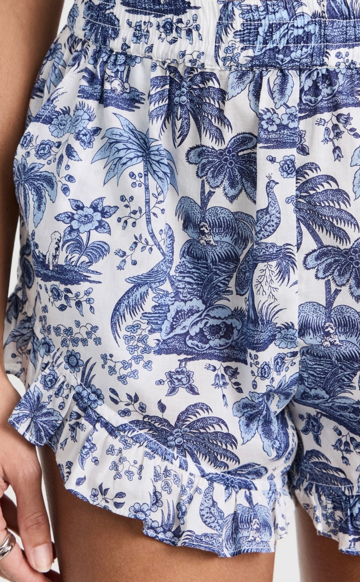 STAUD - FERNANDA COVERUP TOP & BOYANA SHOTS IN BLUE TOILE