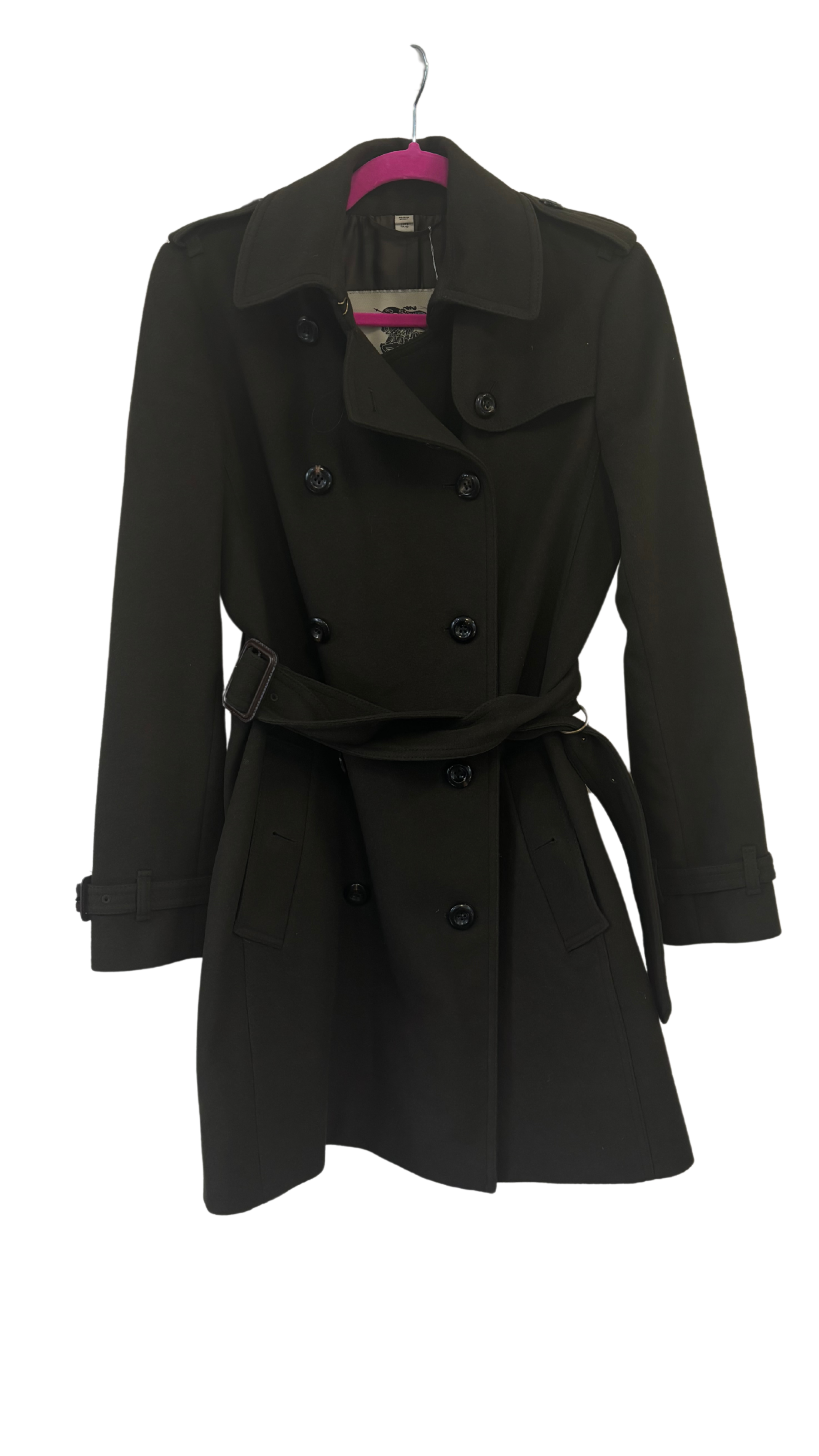 BURBERRY cashmere double breasted jacket in olive