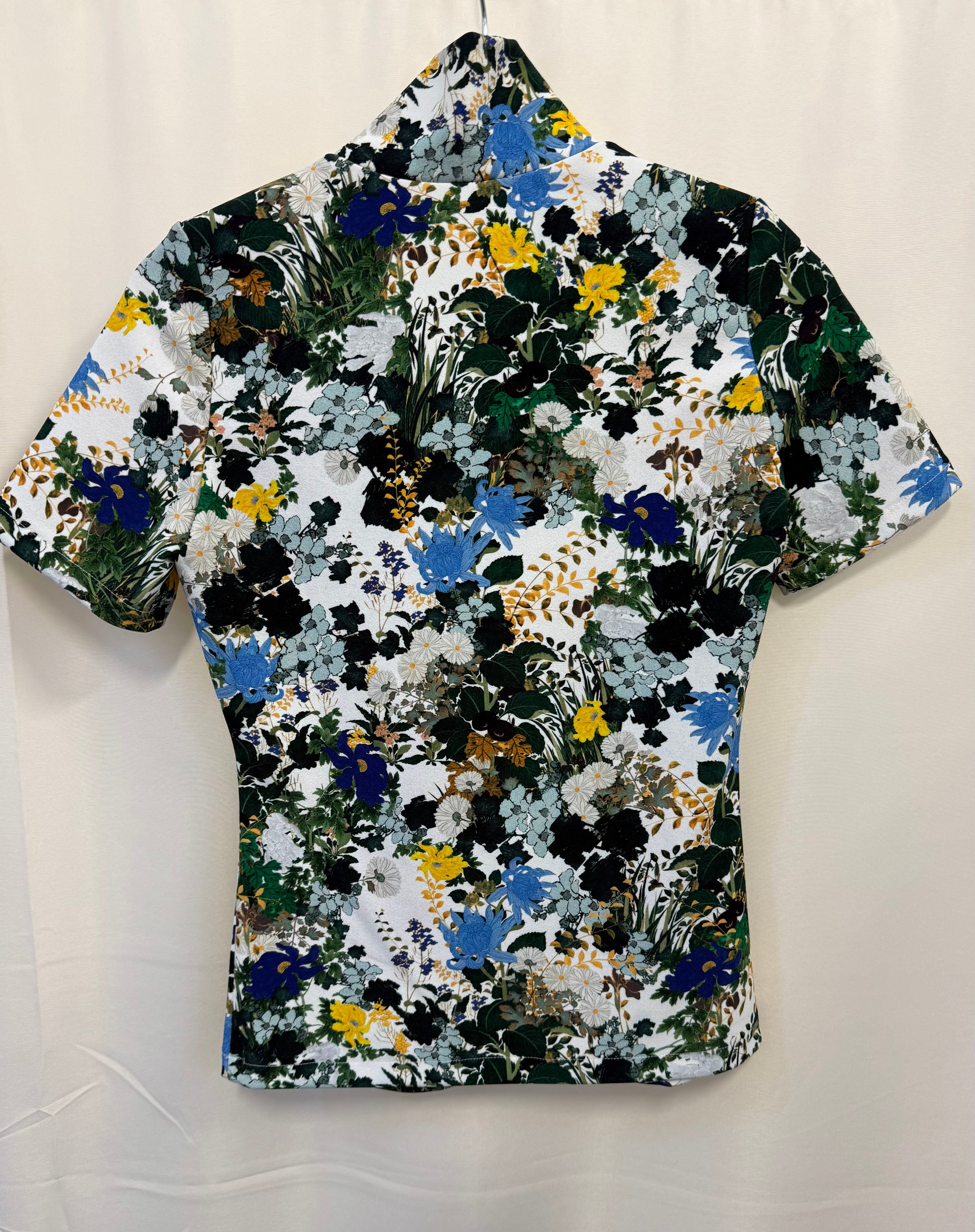 ERDEM - Floral Short-Sleeved Turtleneck Top