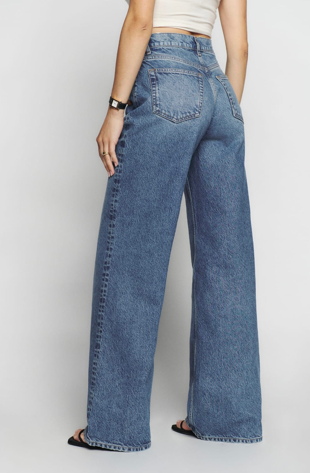 REFORMATION - CARY HIGH RISE SLOUCHY WIDE LEG JEANS