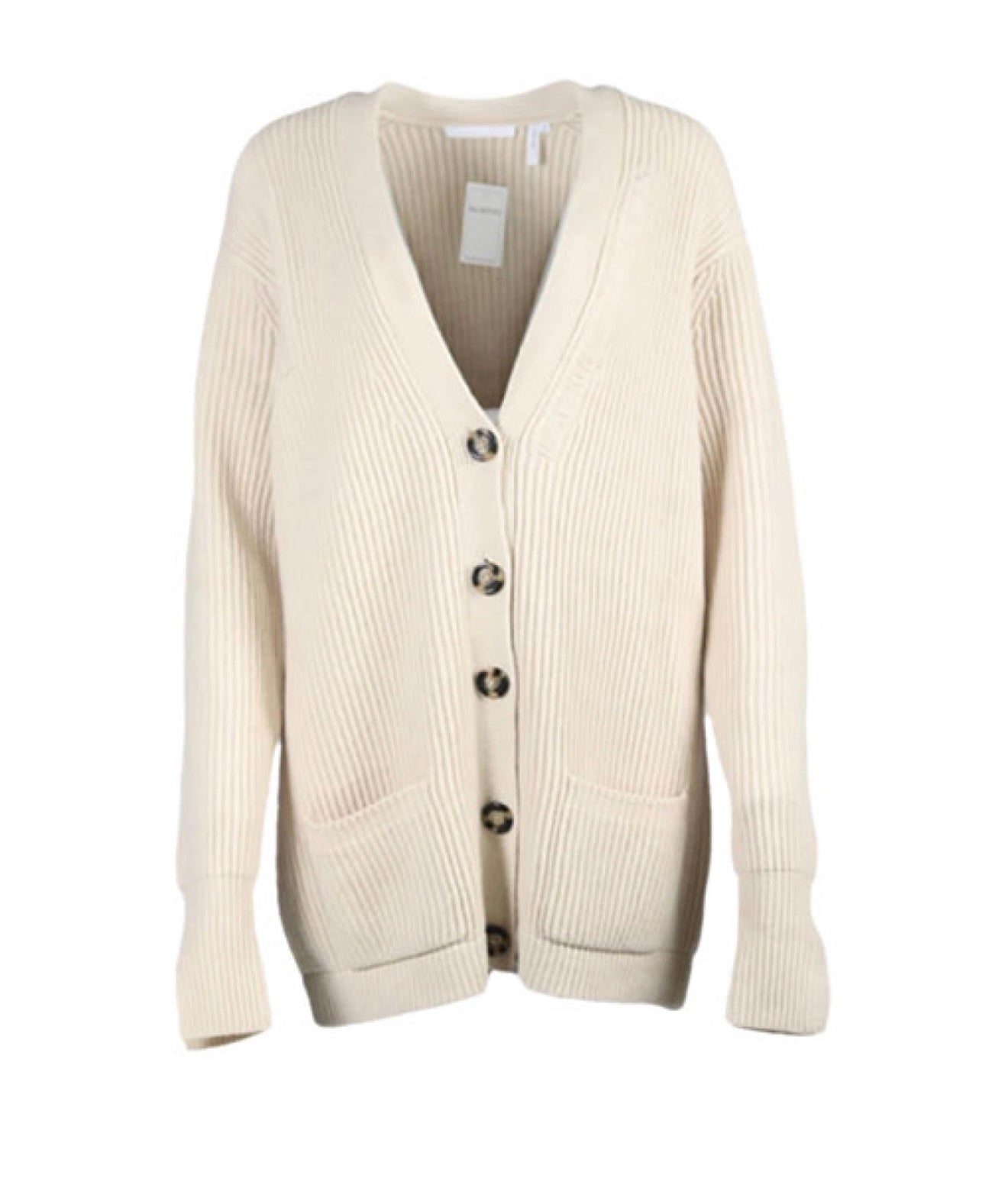 HELMUT LANG - 100% Lamb Wool Beige Cardigan