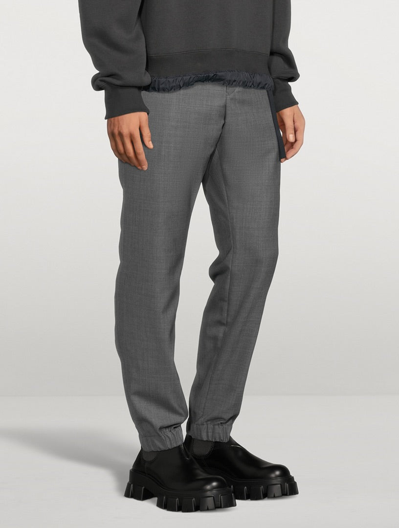 Sacai Grey Belted Trousers