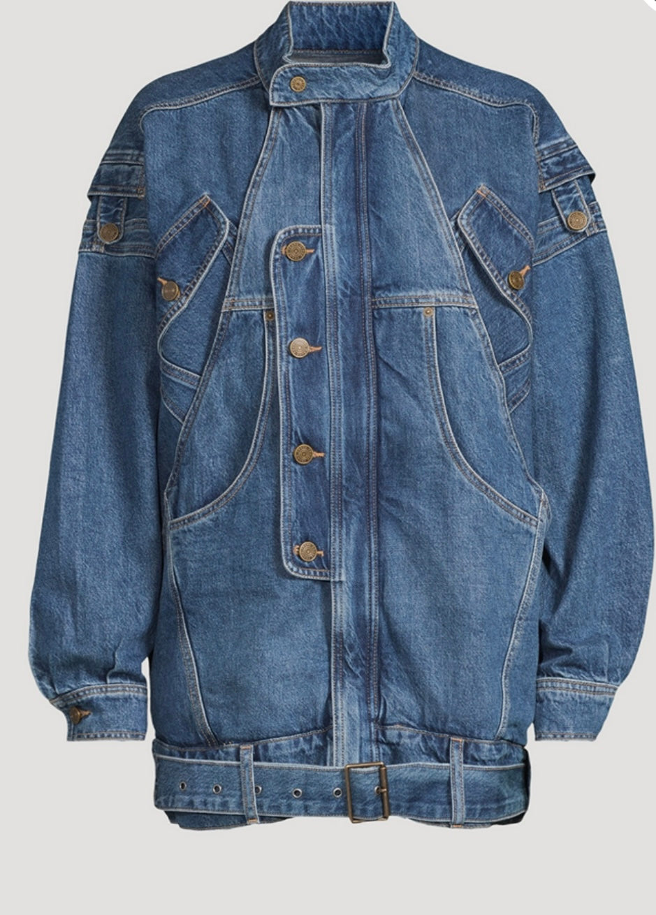 FRAME THE MC JACKET IN BLUE DENIM