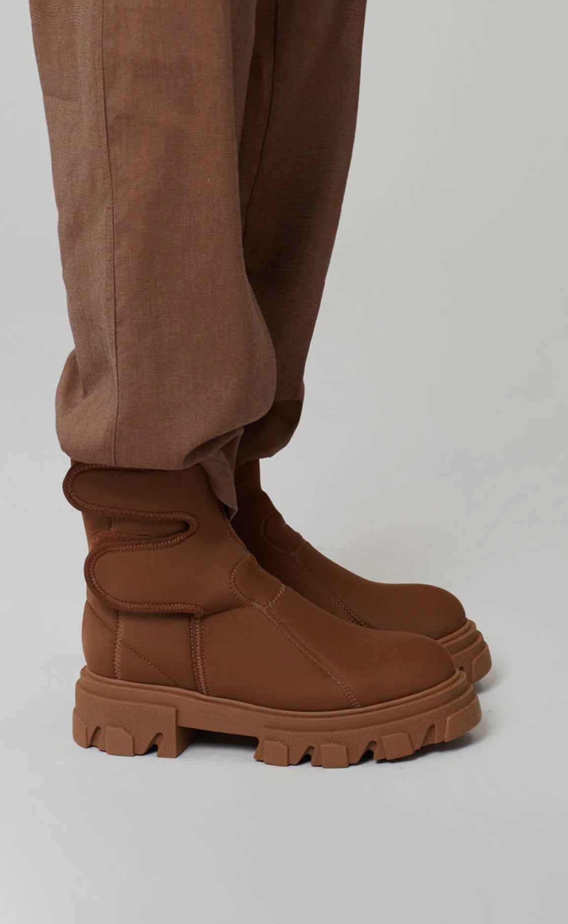 GIA BORGHINI 9 SCUBA BOOTS - BROWN