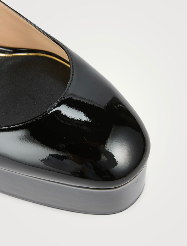 VALENTINO GARAVANI
Tan-Go Patent Leather Platform Pumps