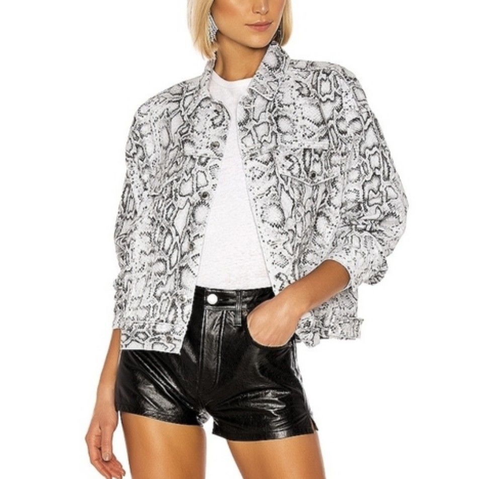 Alexander Wang Snake Print Denim Set