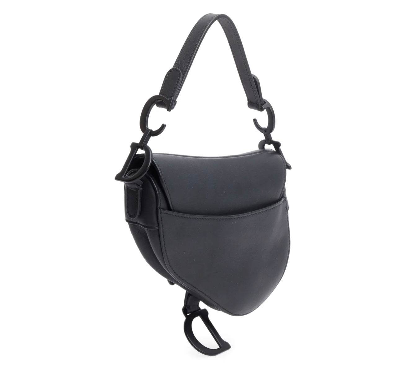 CHRISTIAN DIOR
Black Ultramatte Calfskin Leather Saddle Bag