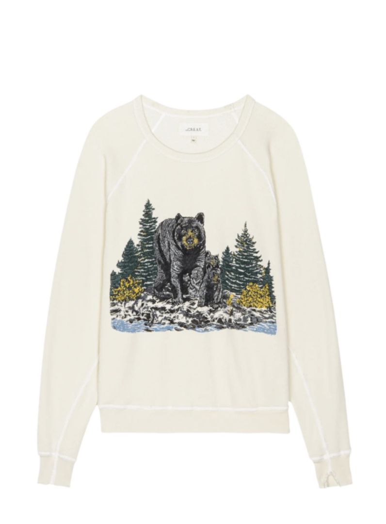 The Great Crewneck Sweater with Bear & Forest Graphic