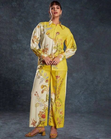 ALEMAIS ira printed linen shirt and pants