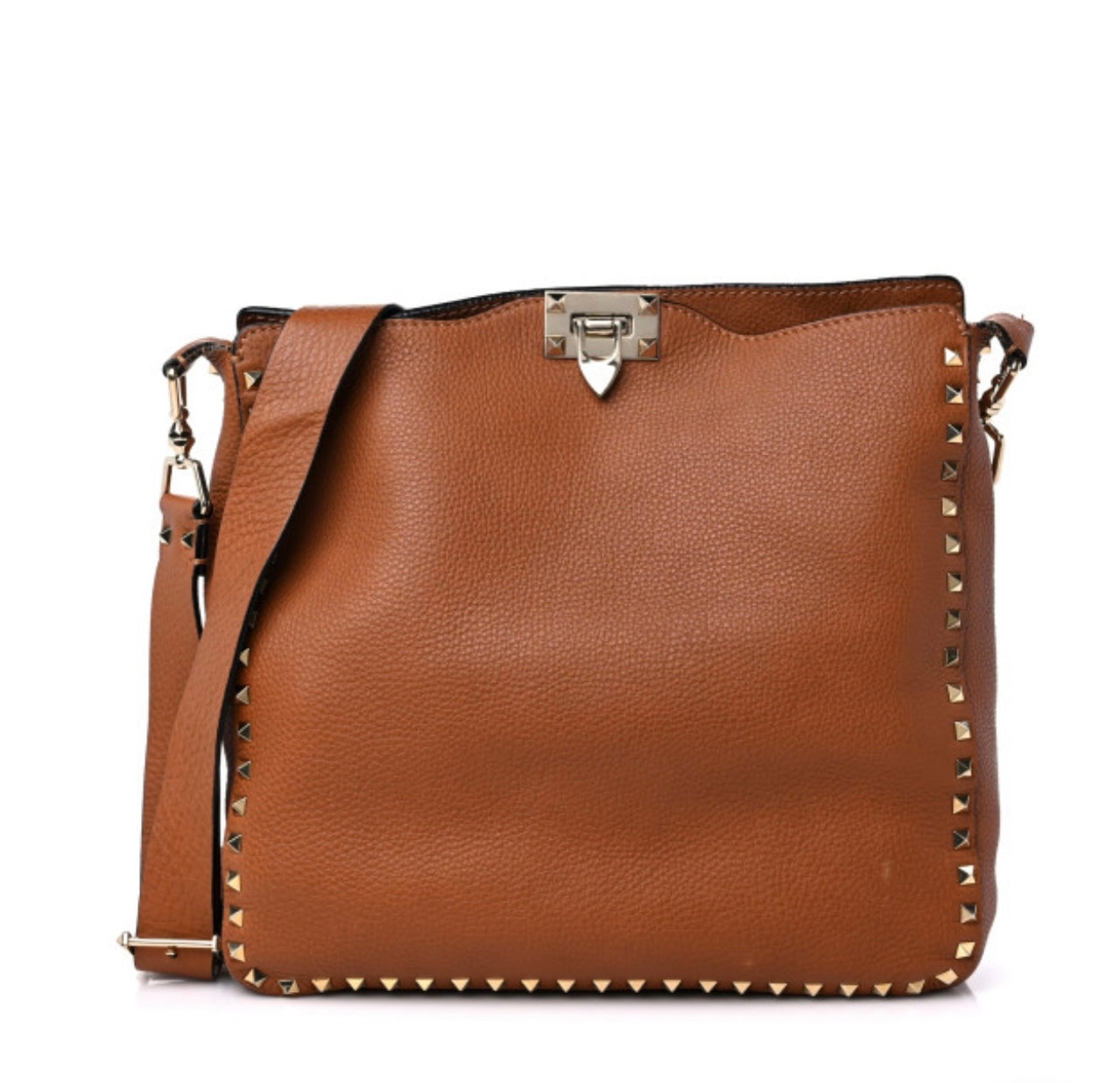 Valentino - Rockstud Leather Hobo in Tan
