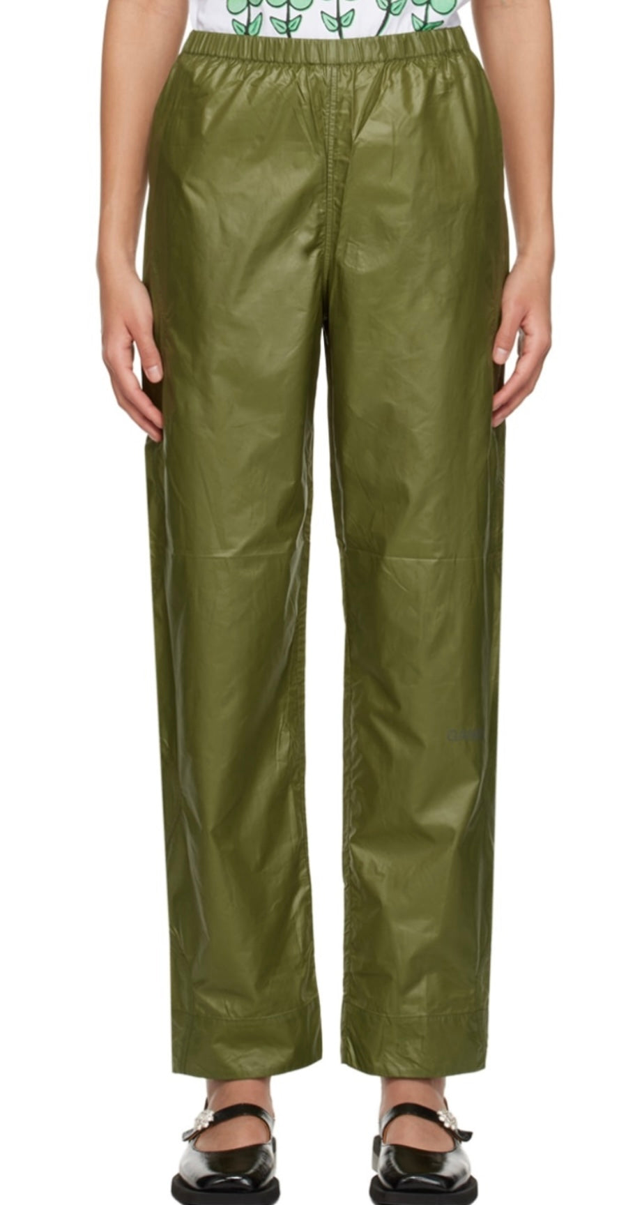 GANNI
Khaki Elasticized Trousers