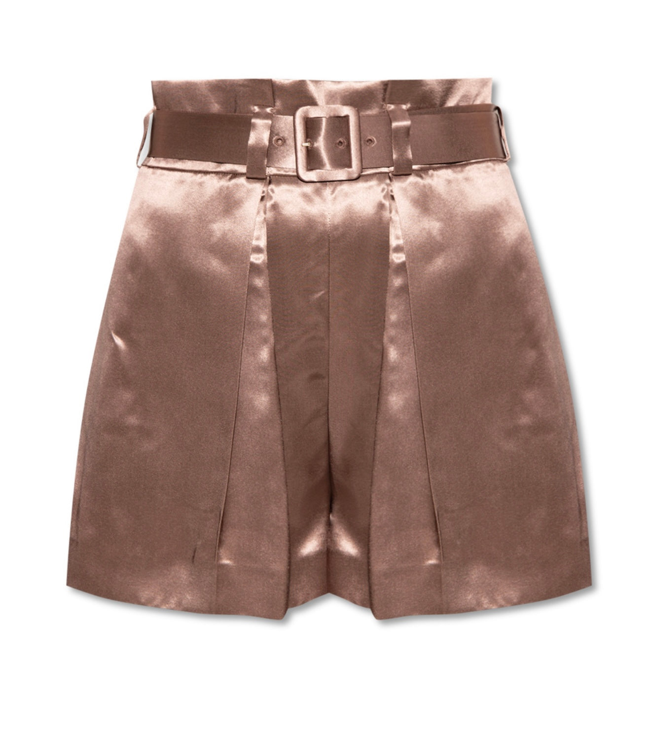 Fendi Purple Satin Belted Shorts