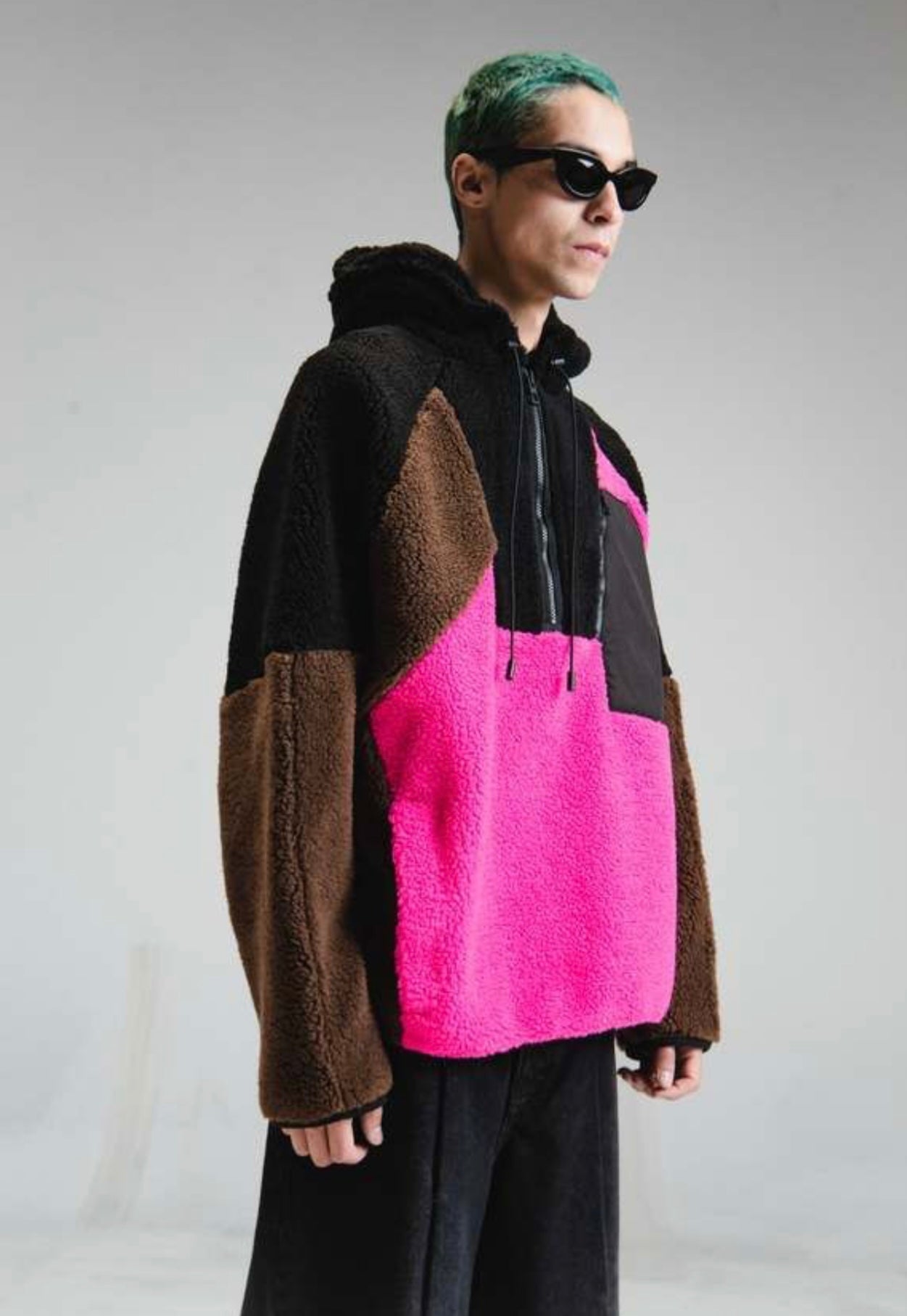 LOEWE - Fleece Patchwork Zip up Hoodie