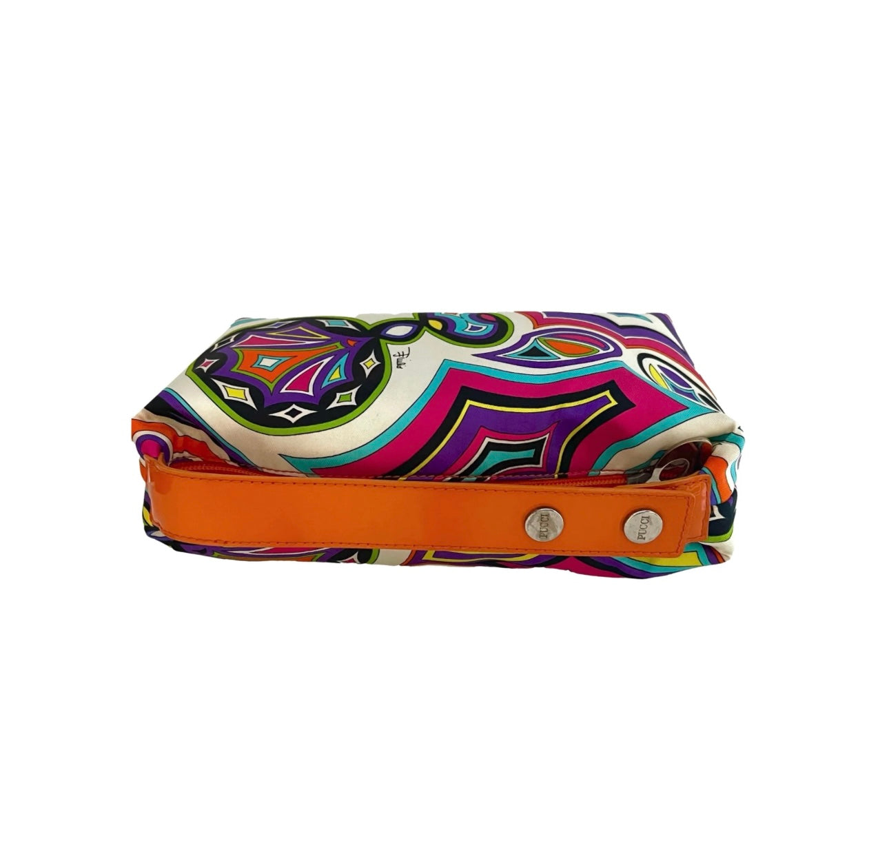 PUCCI ORANGE PRINT TOP HANDLE BAG