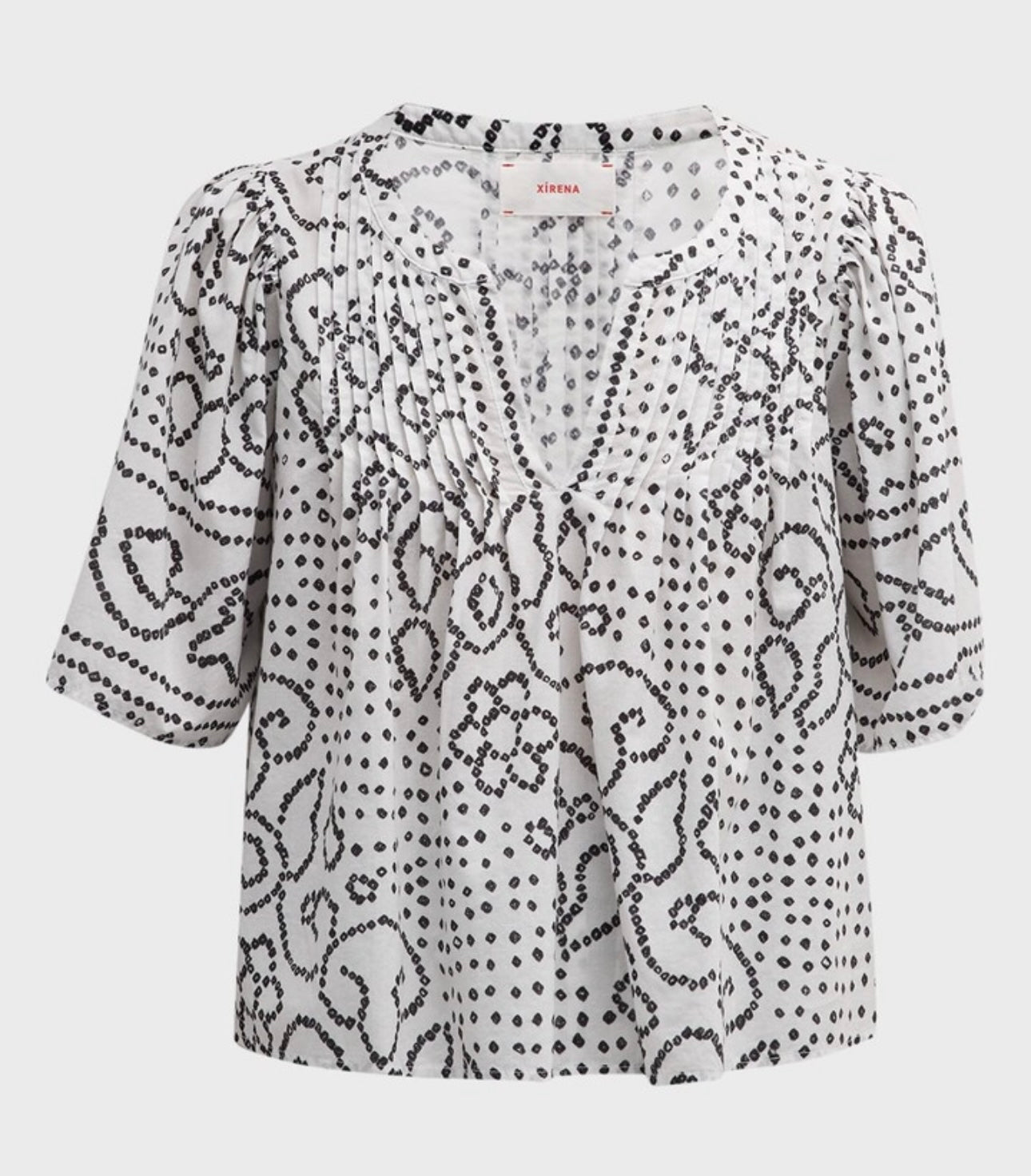 XIRENA - MICAH BLOUSE & TALYN GEO-PRINT CROPPED WIDE-LEG PANTS IN WHITE JEWEL