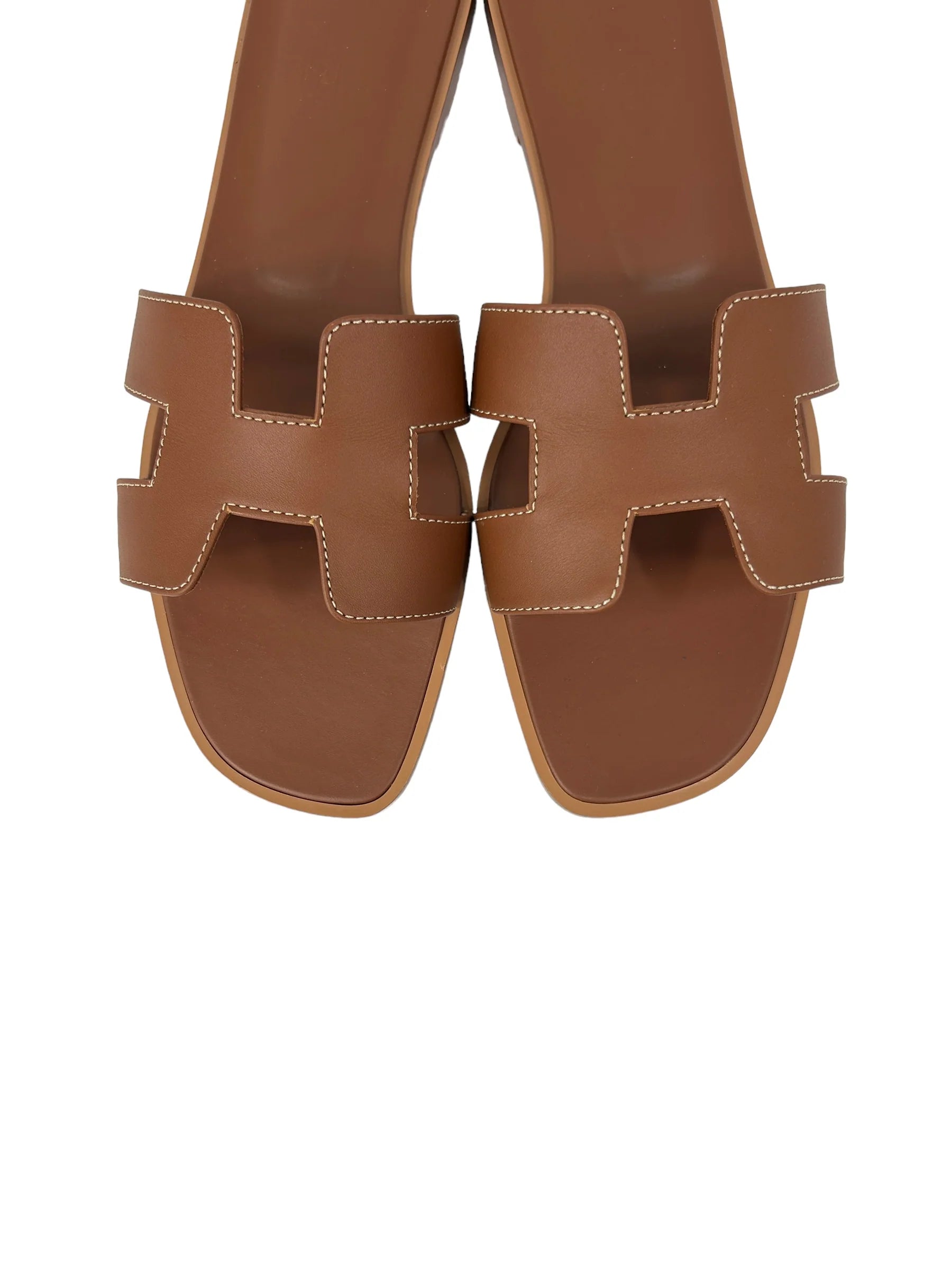 HERMES TAN ORAN SANDALS