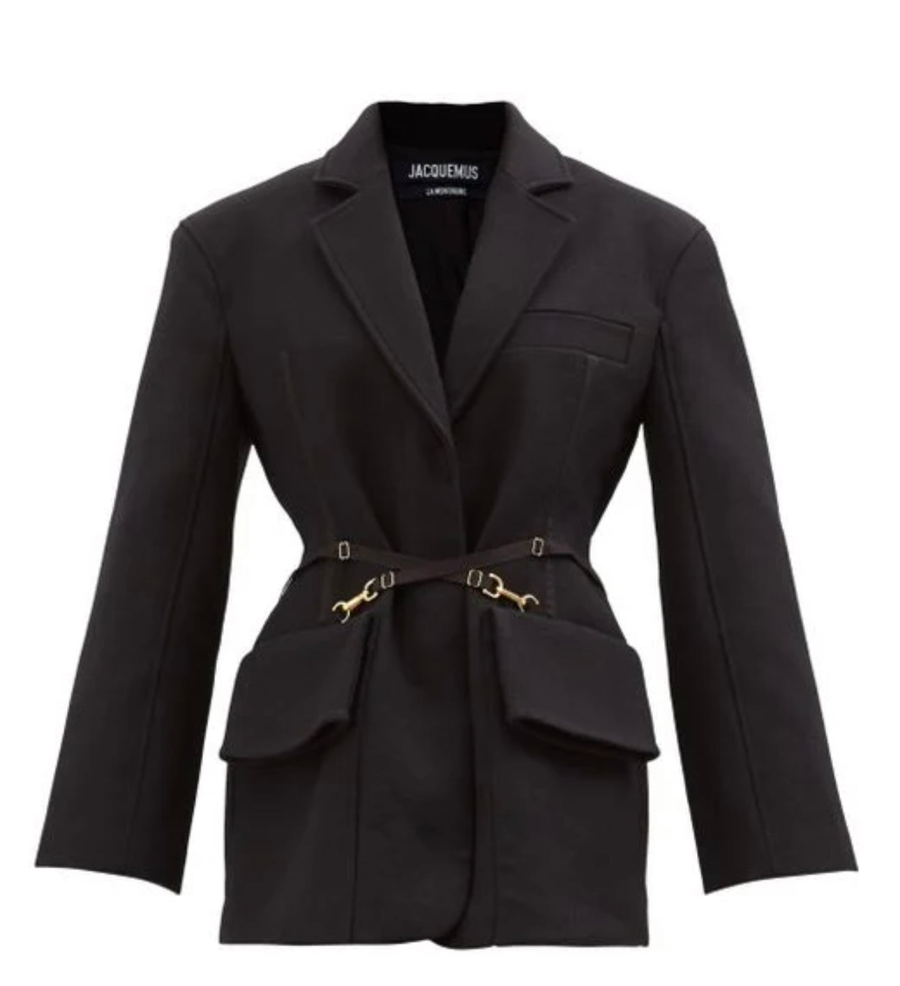 Jacquemus
Women's Black Soco Belted Wool-twill Blazer