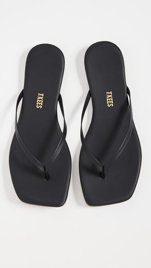 TKEES Black Square Toe Sandals