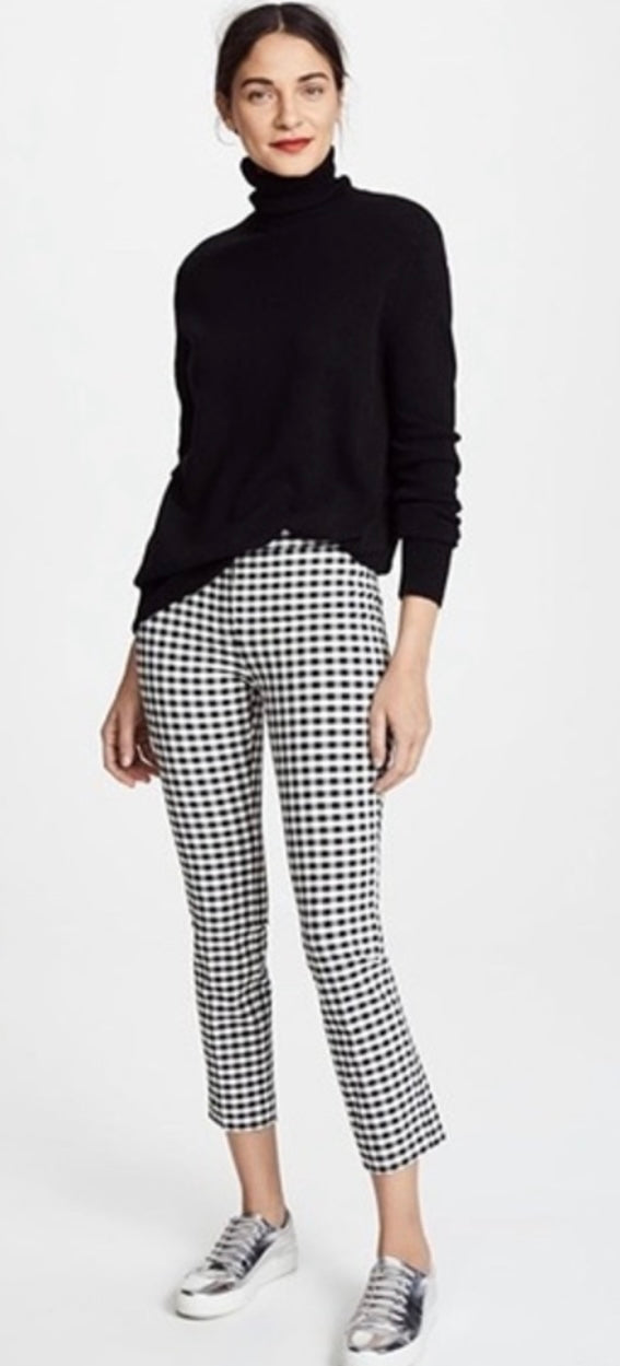 THEORY - BLACK/WHITE CHECK PANTS