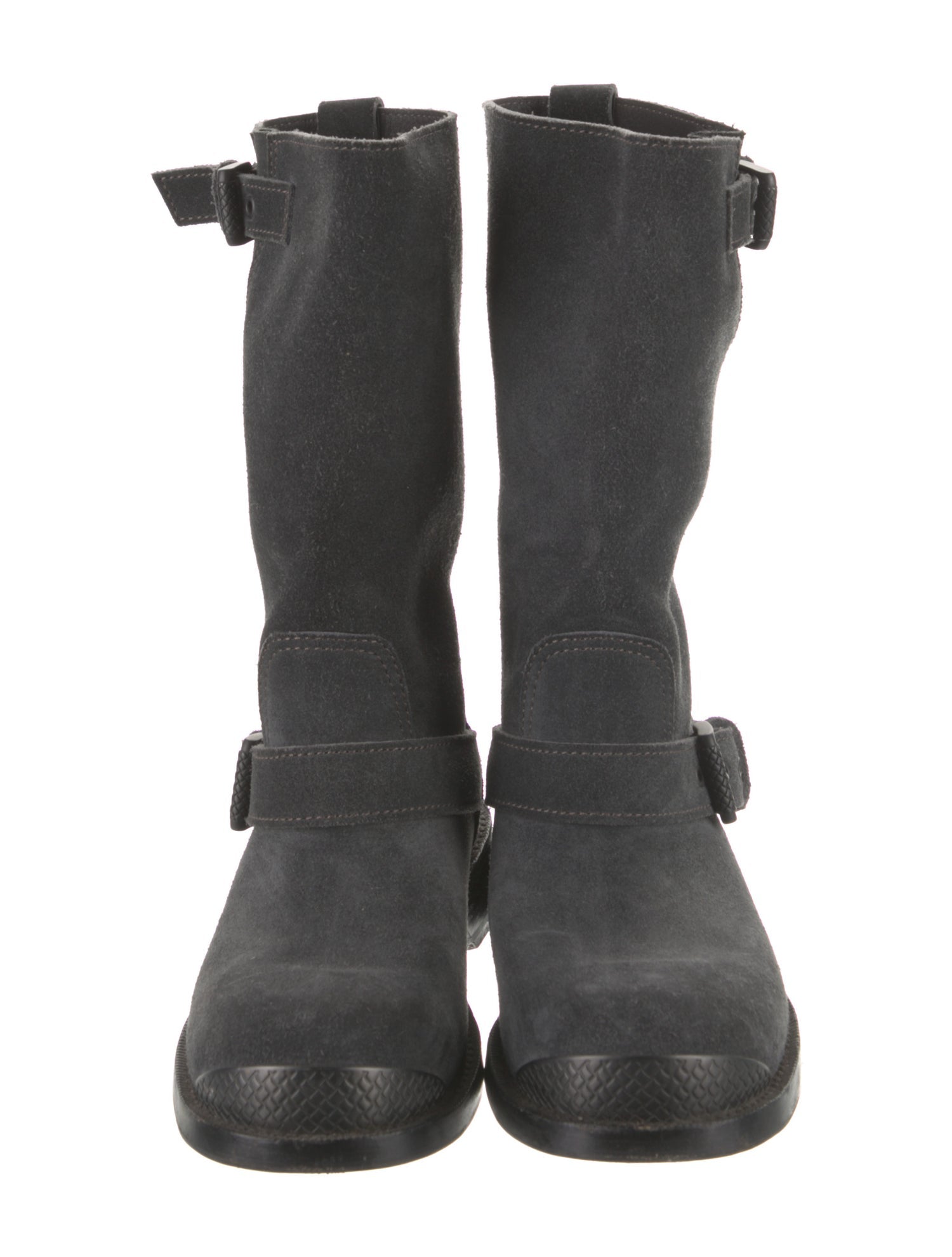 BOTTEGA VENETA grey suede calf height boots