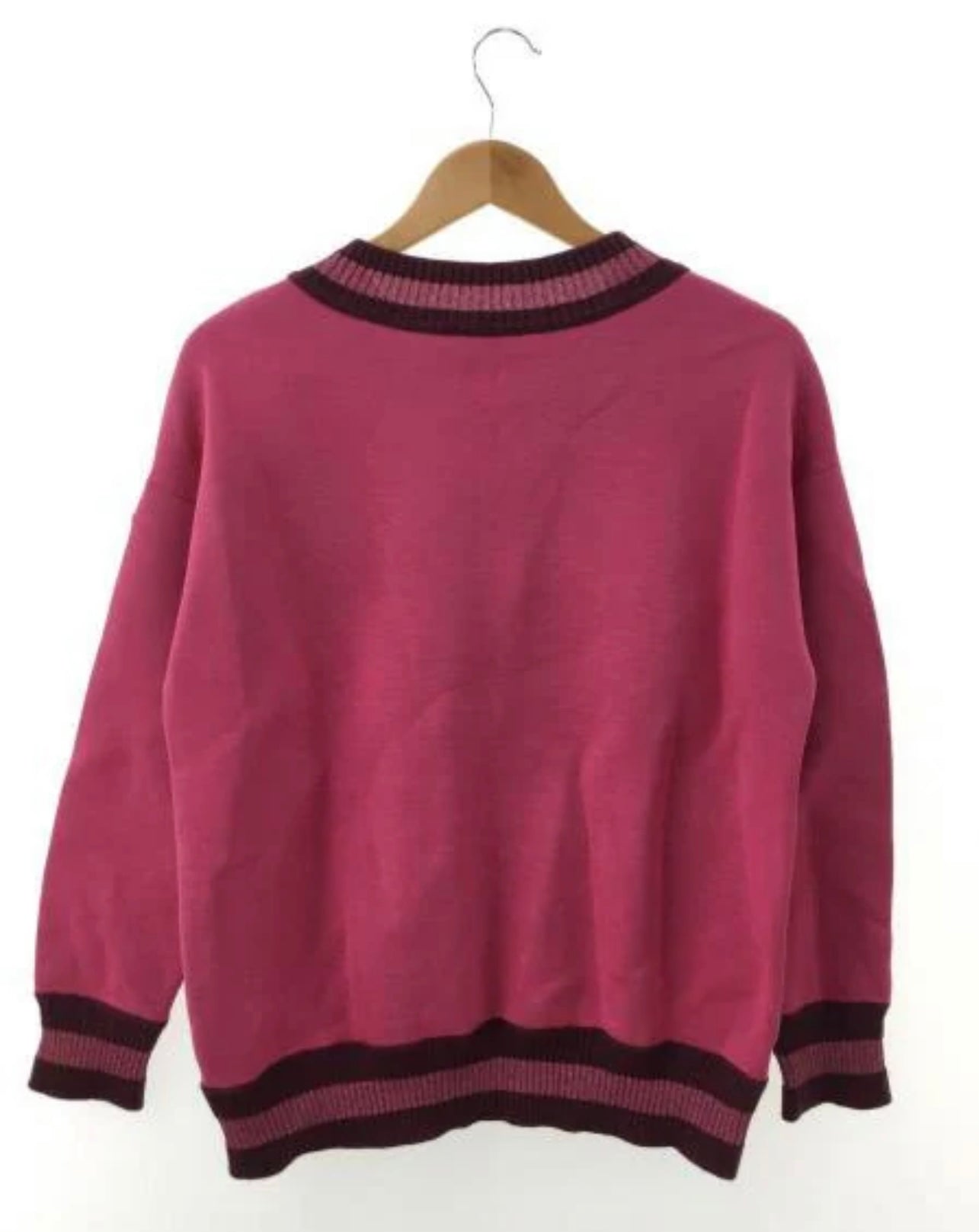 MONCLER - two-tone hot pink sweater with glitter details