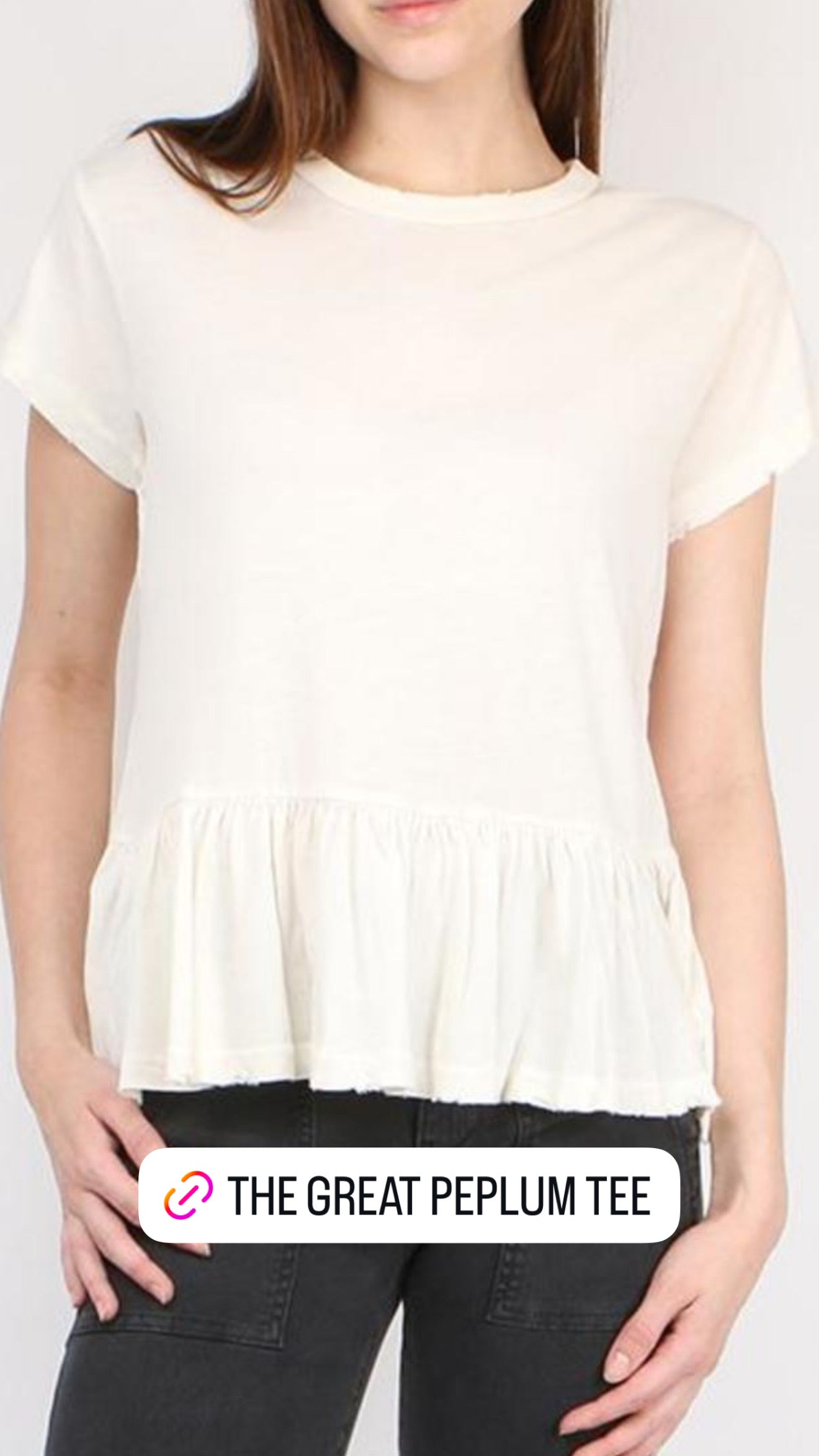 THE GREAT CREAM PEPLUM TSHIRT