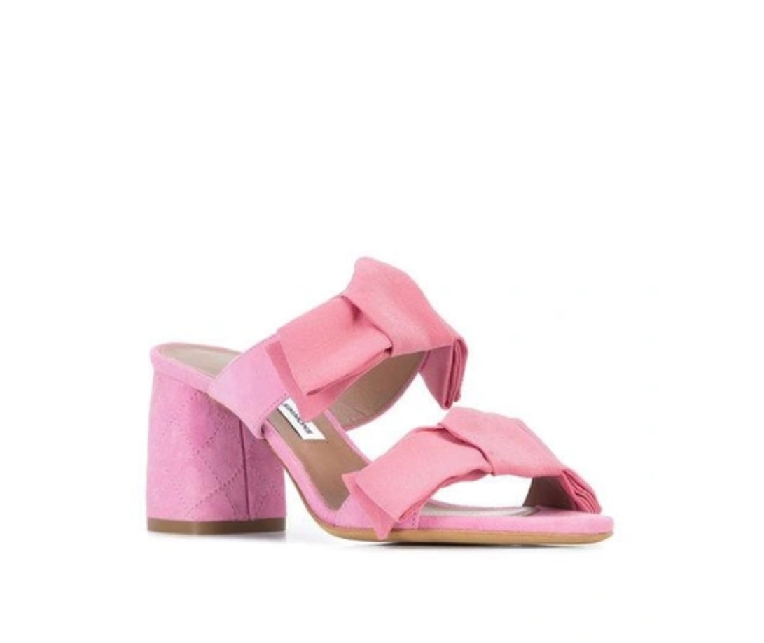 TABITHA SIMMONS pink bow suede sandals